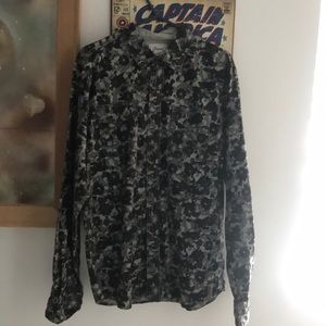 Shirt men size m camo black/white